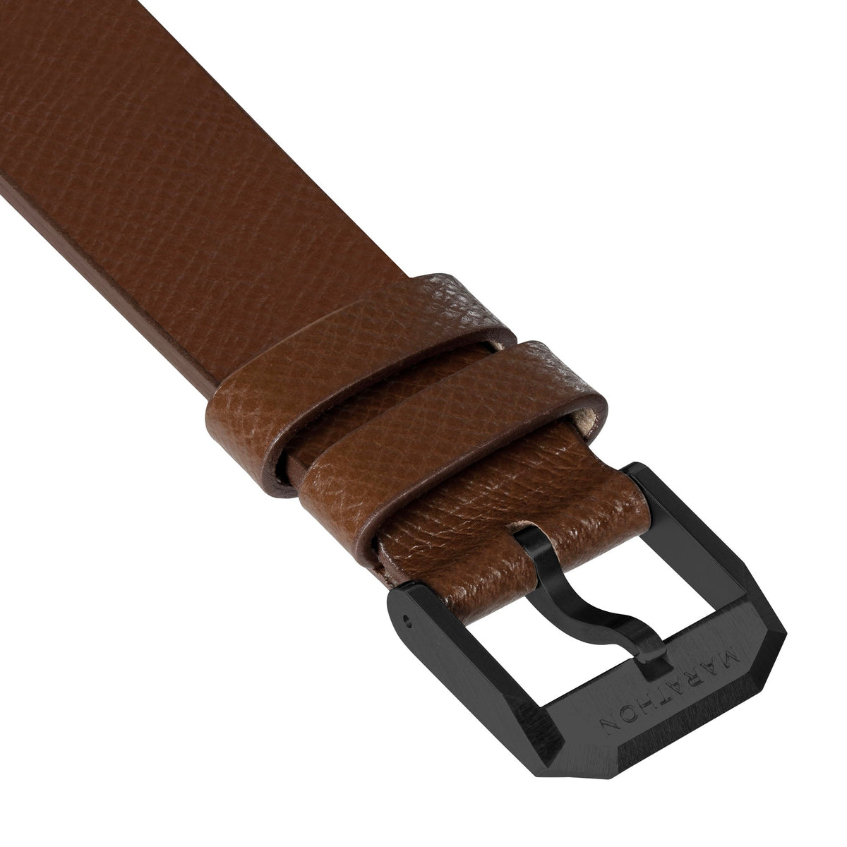 Marathon 2-Piece Leather Strap, 20mm, Cognac, Anthracite Hardware