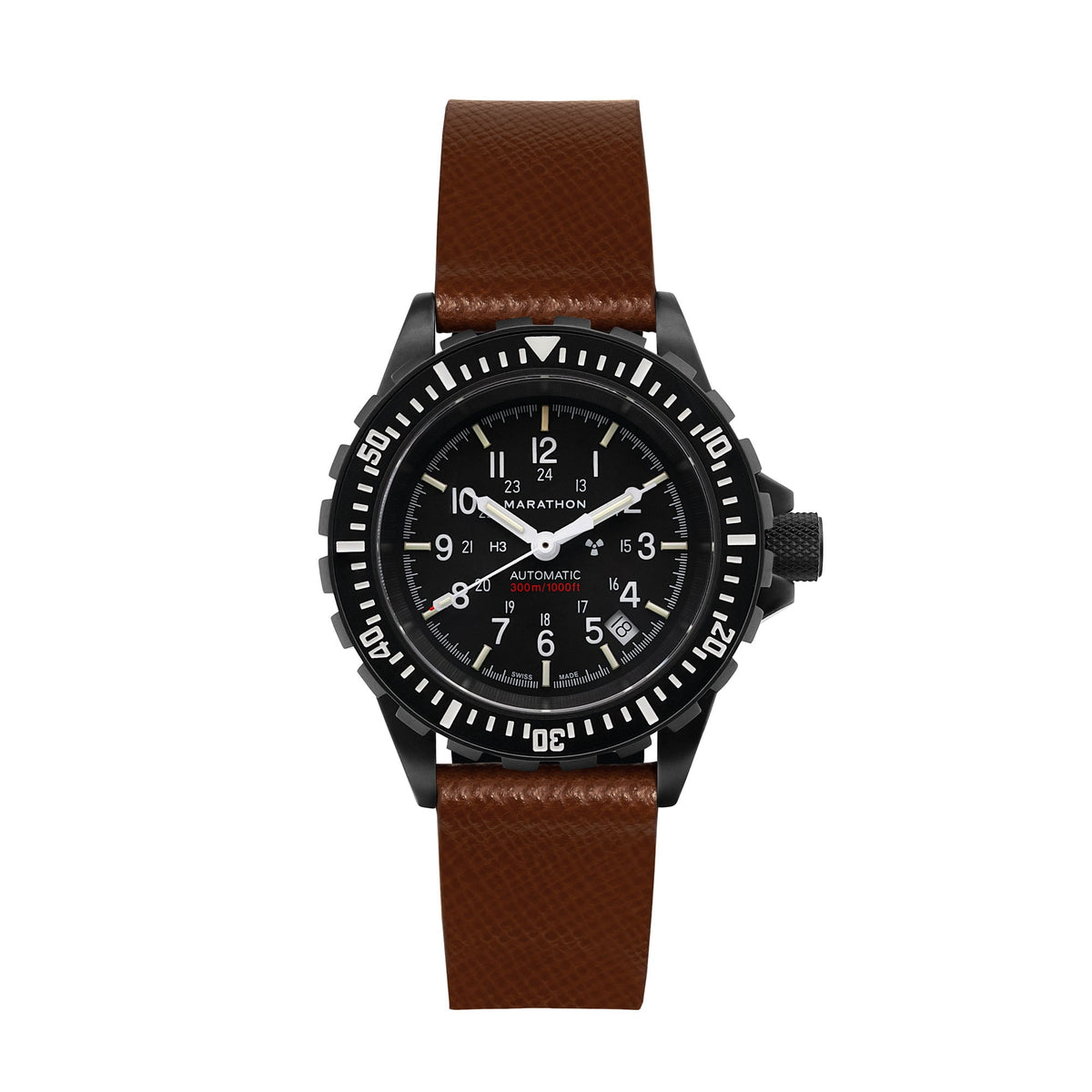 Marathon 2-Piece Leather Strap, 20mm, Cognac, Anthracite Hardware