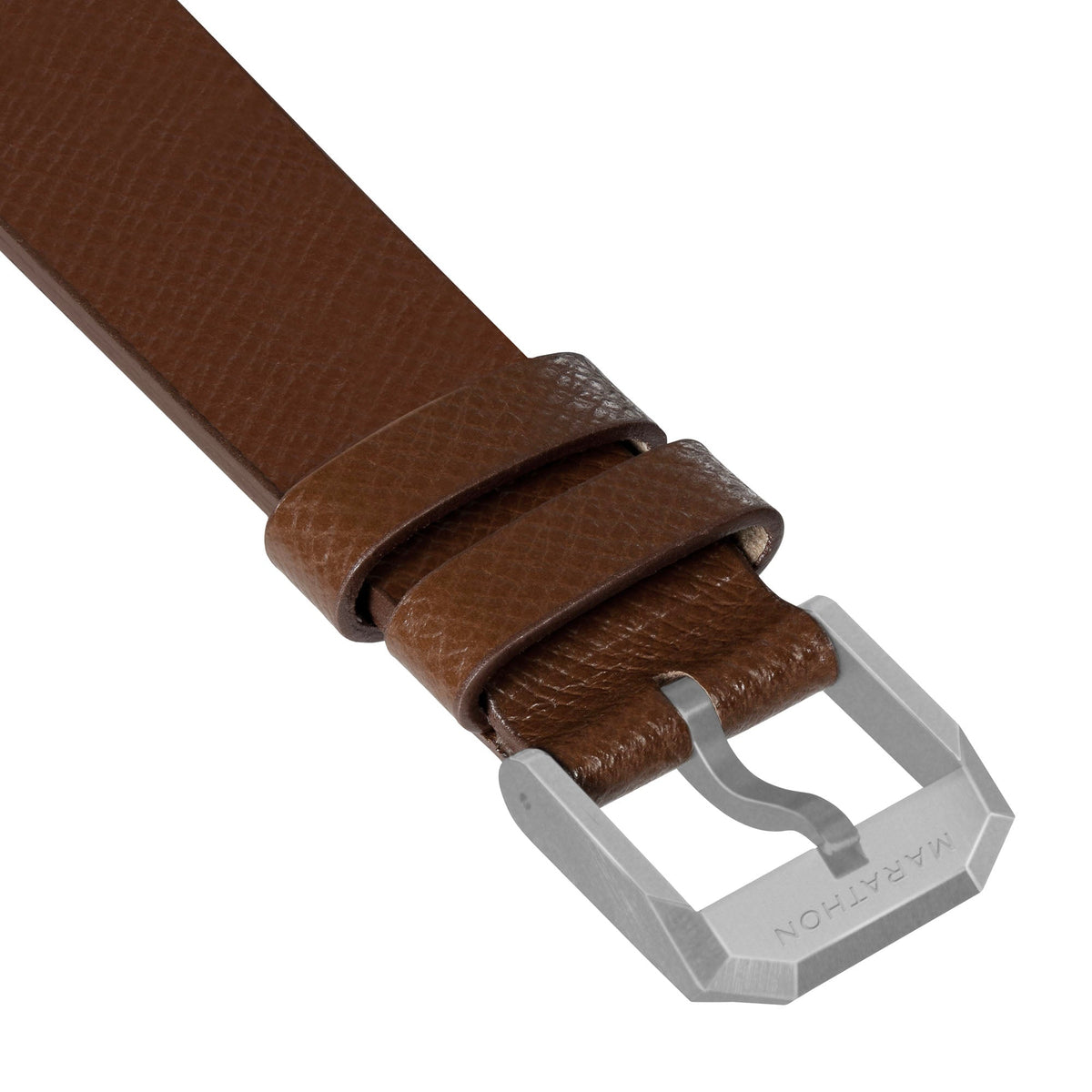 Marathon 2-Piece Leather Strap, 20mm, Cognac, Parkerized Hardware