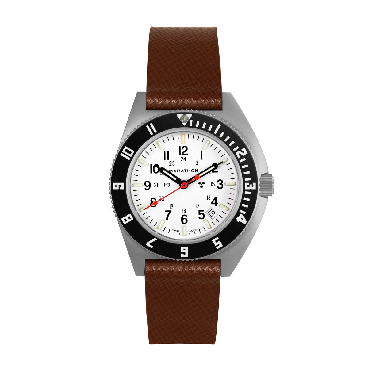 Marathon 2-Piece Leather Strap, 20mm, Cognac, Parkerized Hardware