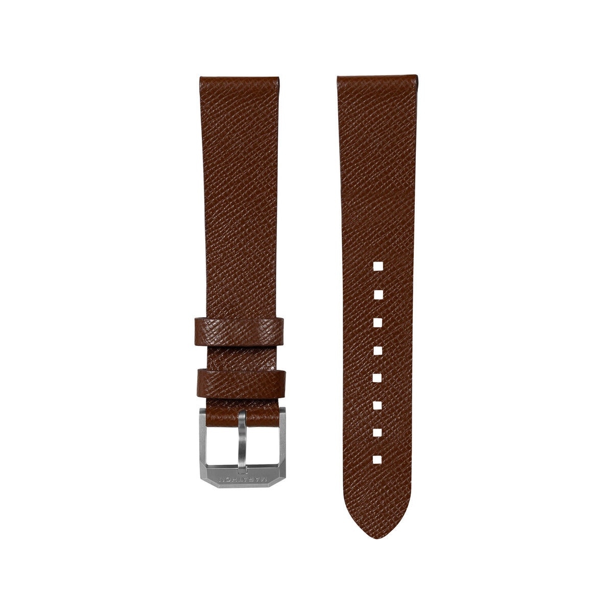 Marathon 2-Piece Leather Strap, 20mm, Cognac, Brushed Hardware