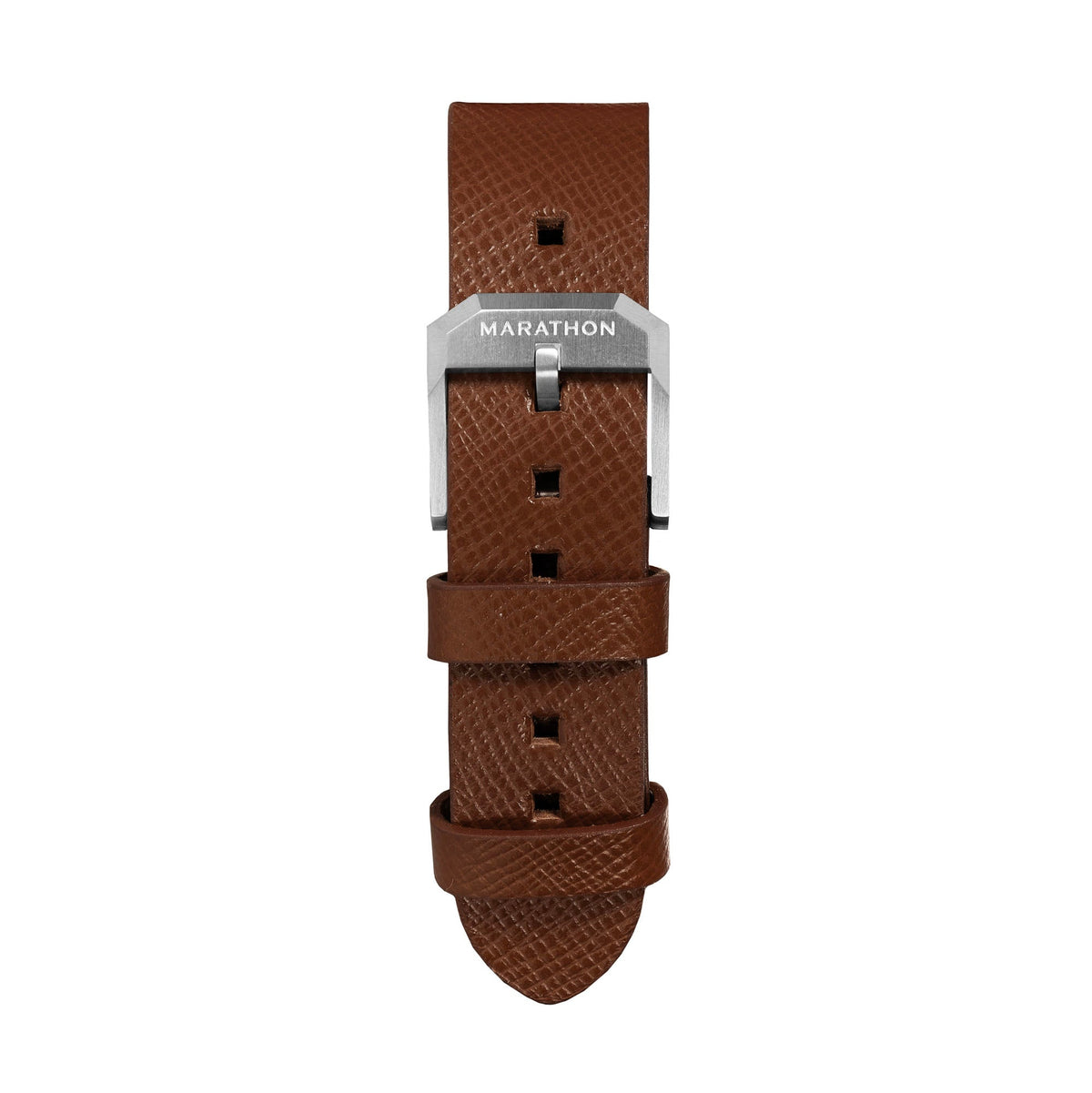 Marathon 2-Piece Leather Strap, 20mm, Cognac, Brushed Hardware
