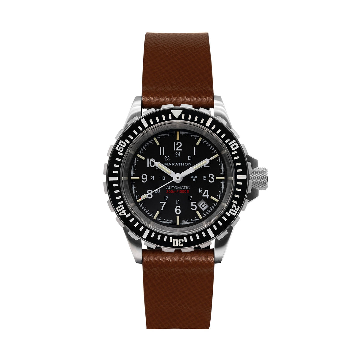 Marathon 2-Piece Leather Strap, 20mm, Cognac, Brushed Hardware