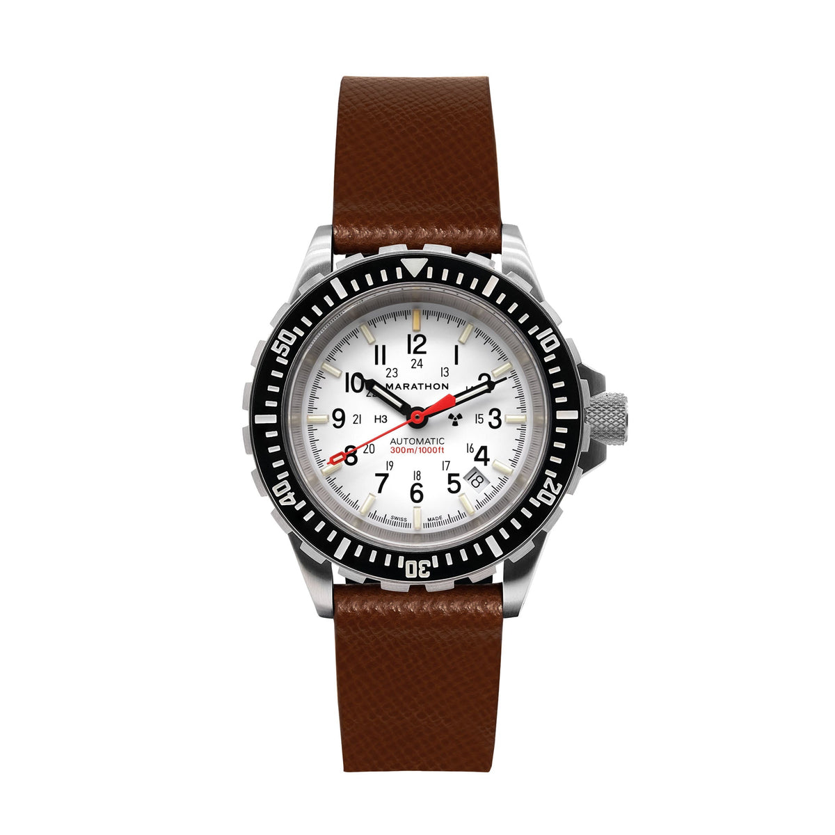 Marathon 2-Piece Leather Strap, 20mm, Cognac, Brushed Hardware