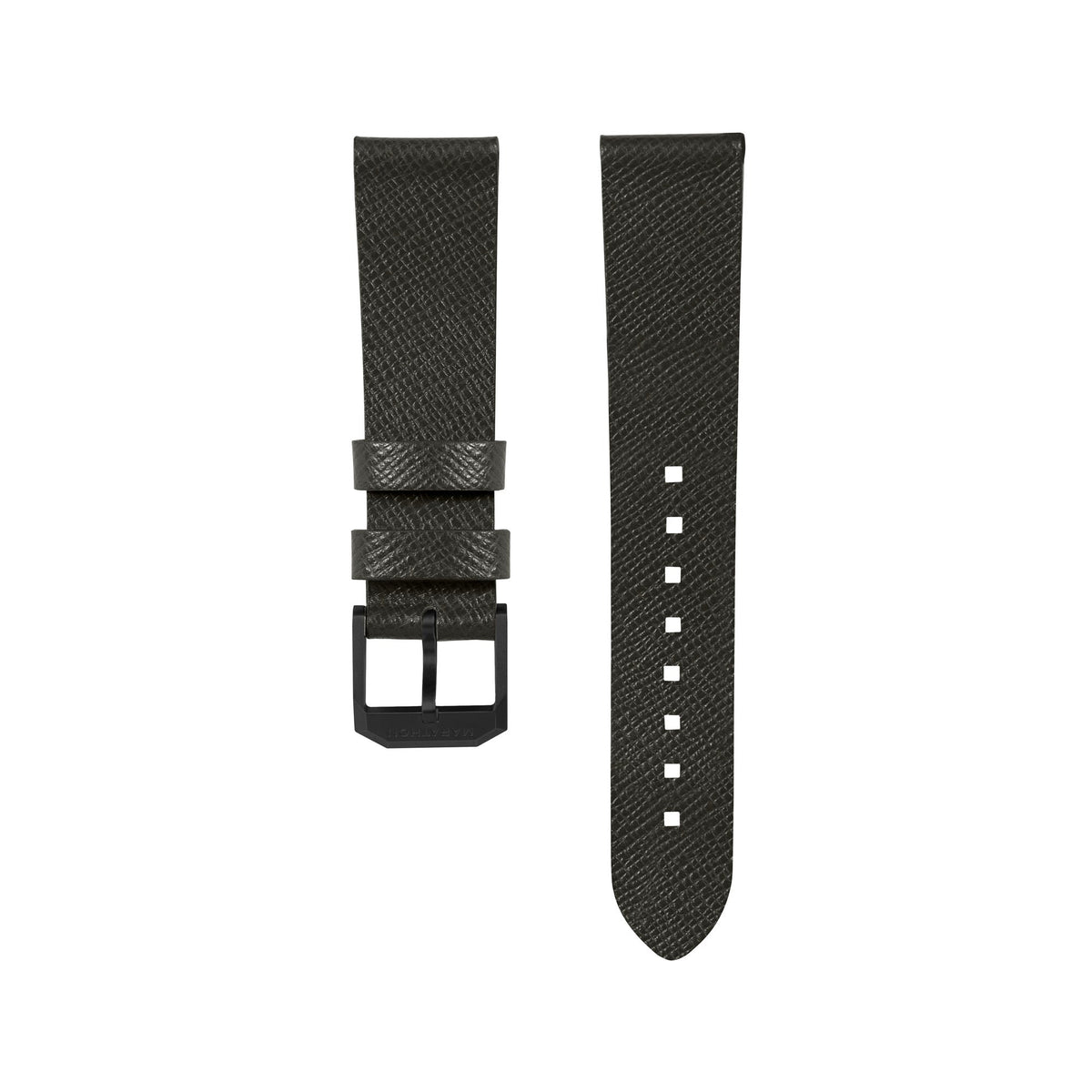 Marathon 2-Piece Leather Strap, 20mm, Moss Green, Anthracite Hardware