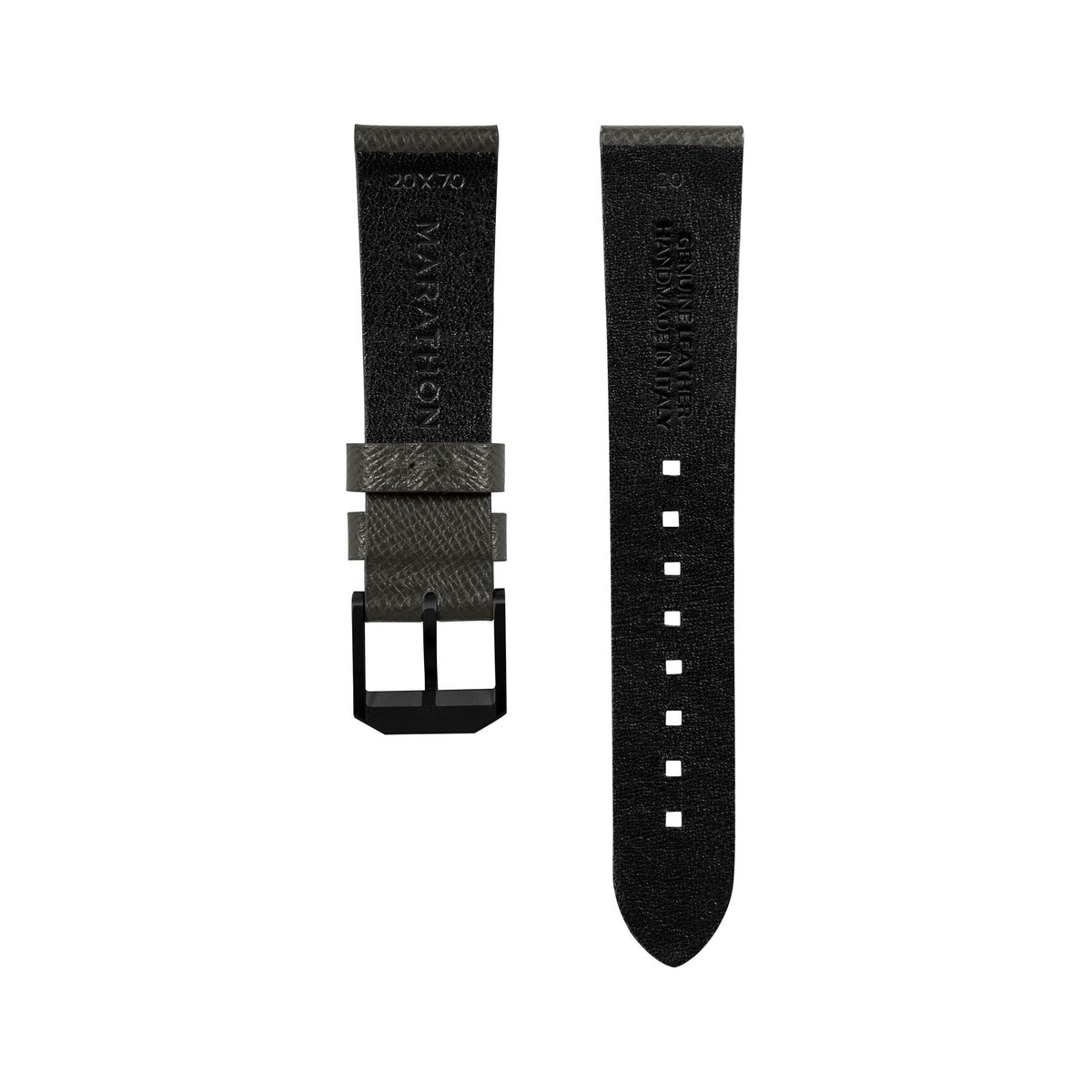 Marathon 2-Piece Leather Strap, 20mm, Moss Green, Anthracite Hardware