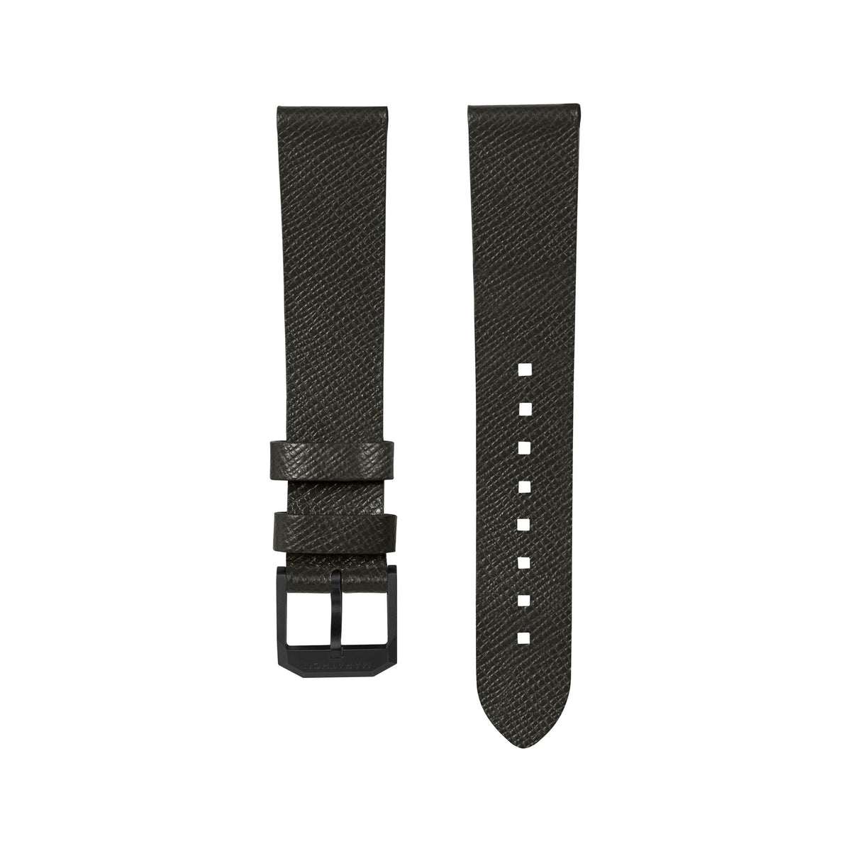 Marathon 2-Piece Leather Strap, 20mm, Moss Green, Anthracite Hardware