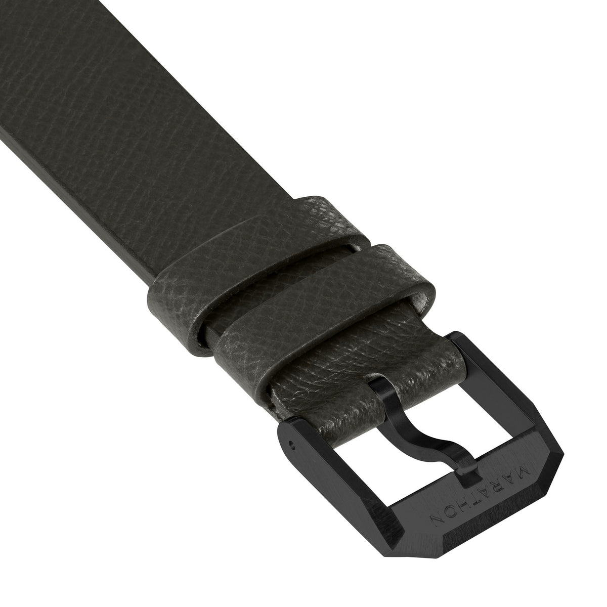 Marathon 2-Piece Leather Strap, 20mm, Moss Green, Anthracite Hardware
