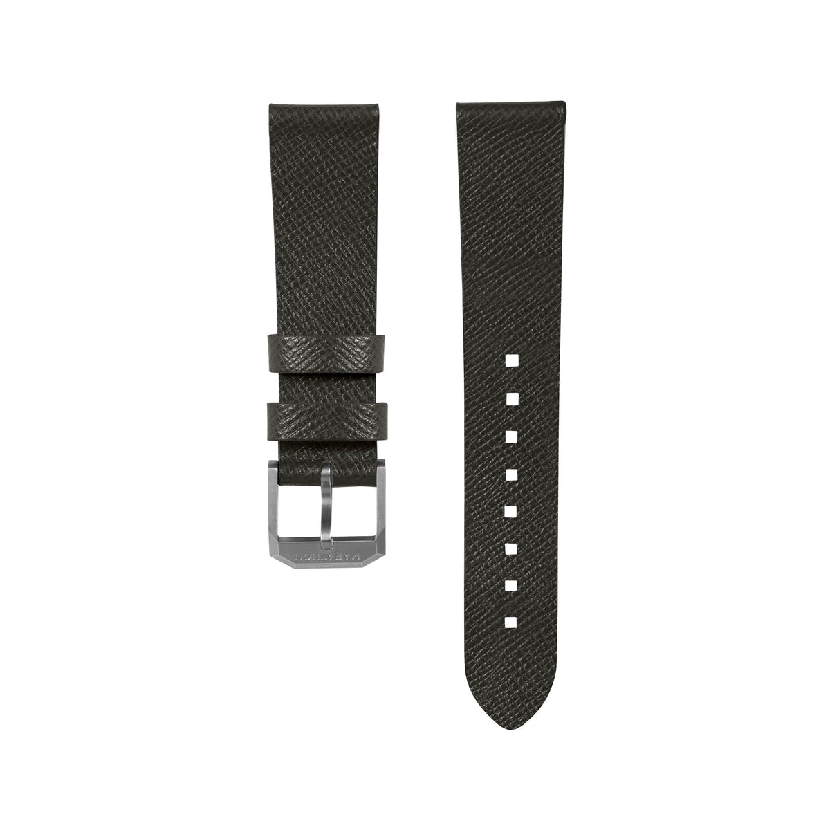 Marathon 2-Piece Leather Strap, 20mm, Moss Green, Brushed Steel Hardware