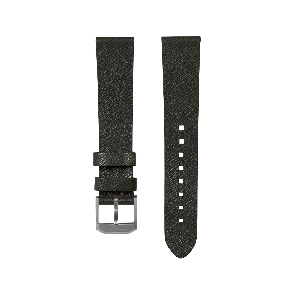 Marathon 2-Piece Leather Strap, 20mm, Moss Green, Brushed Steel Hardware