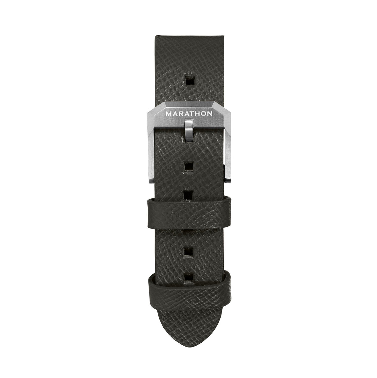 Marathon 2-Piece Leather Strap, 20mm, Moss Green, Brushed Steel Hardware