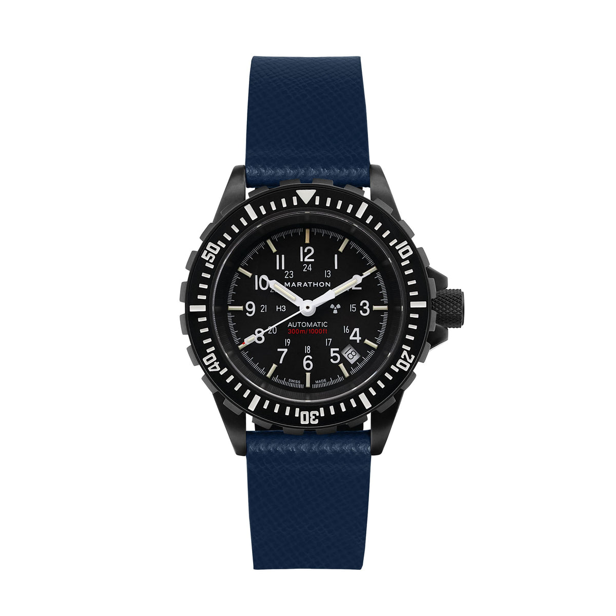 Marathon 2-Piece Leather Strap, 20mm, Royal Blue, Anthracite Hardware