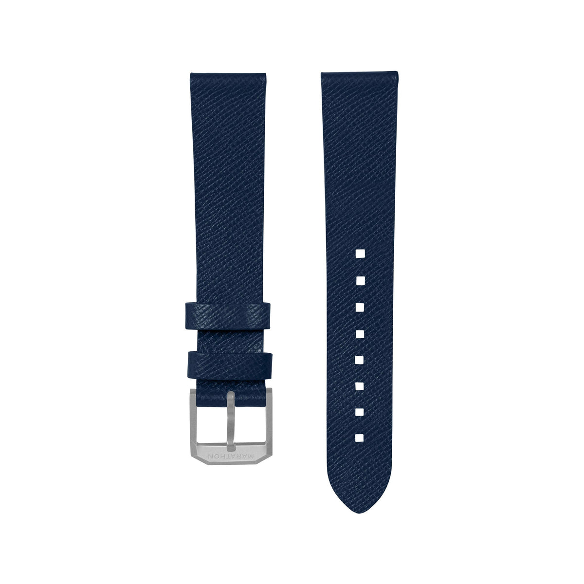 Marathon 2-Piece Leather Strap, 20mm, Royal Blue, Parkerized Hardware