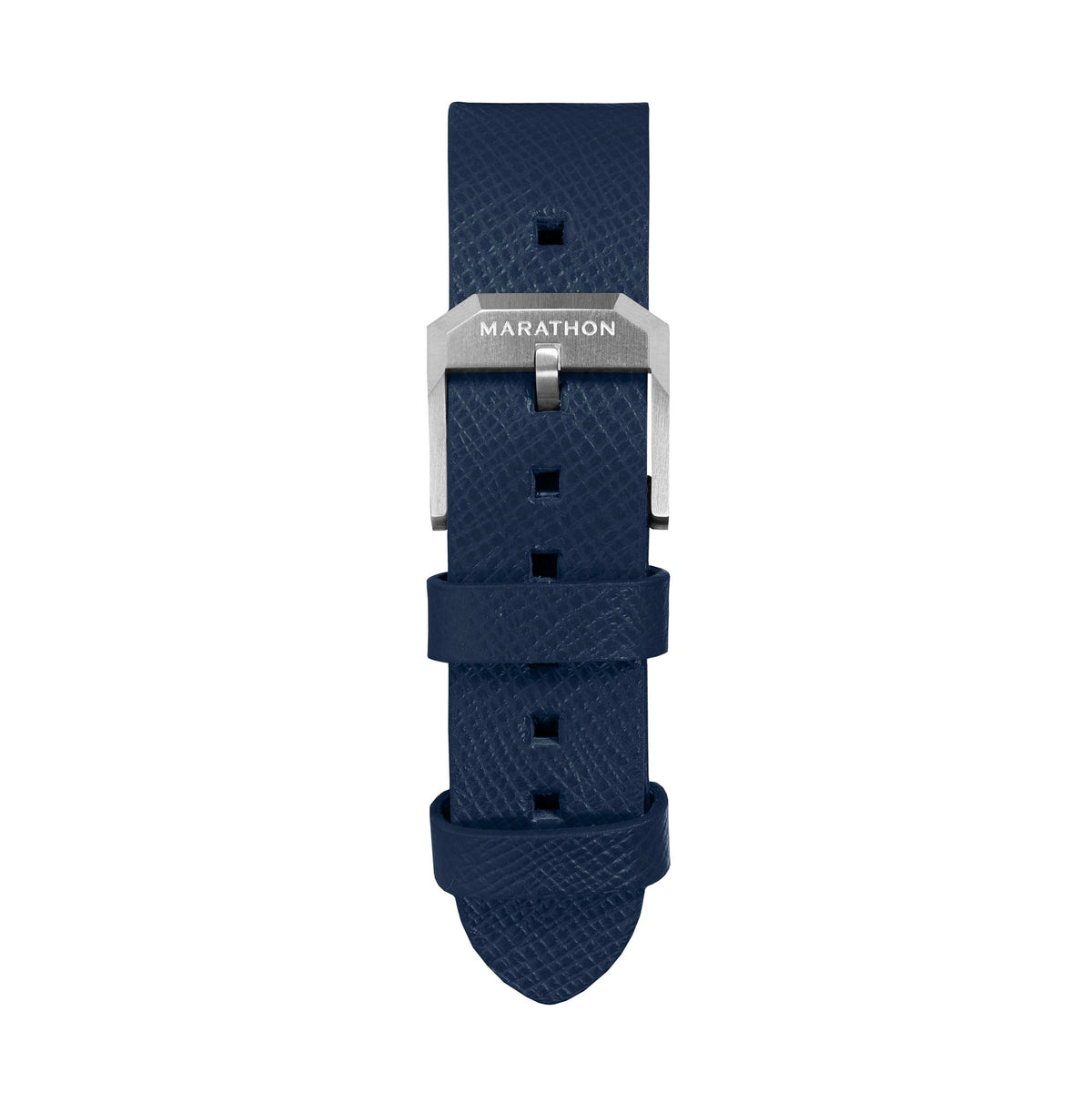 Marathon 2-Piece Leather Strap, 20mm, Royal Blue, Brushed Steel Hardware