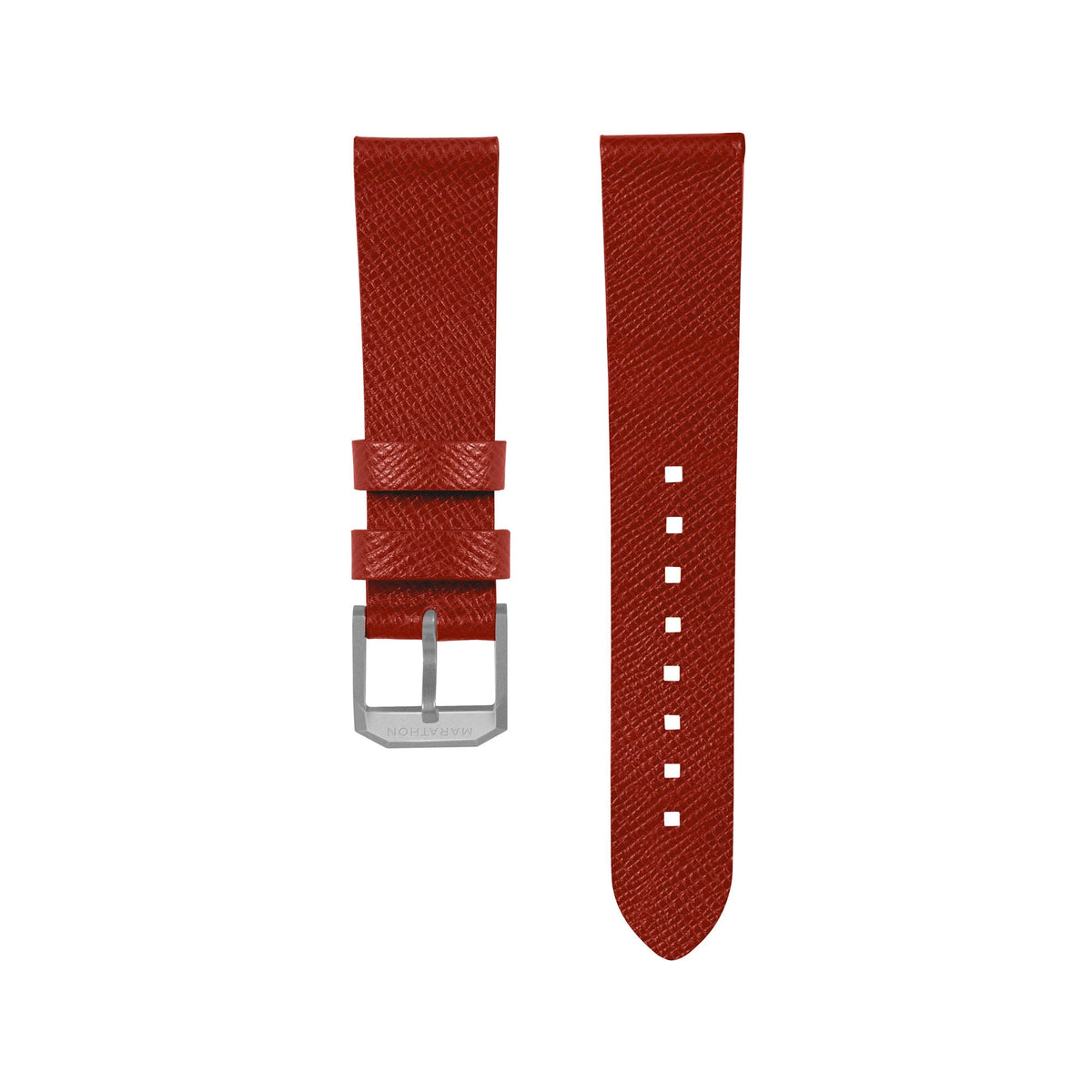 Marathon 2-Piece Leather Strap, 20mm, Senate Red, Parkerized Hardware