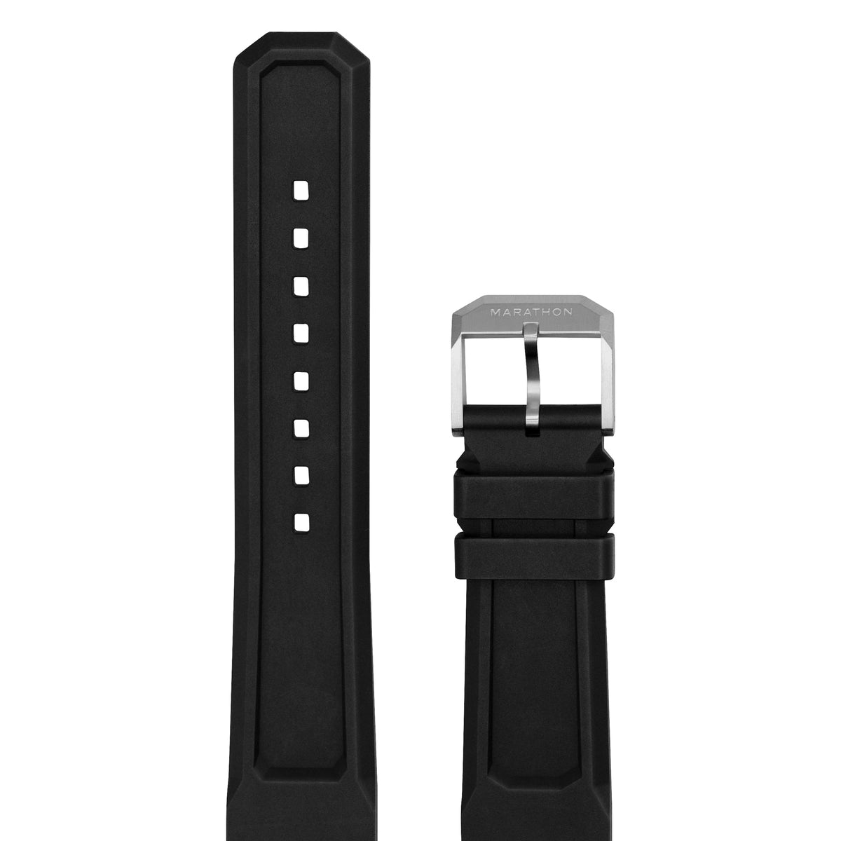 Marathon 3-Piece Rubber Strap Kit, Black, 22mm