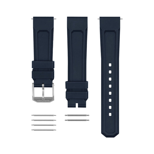 Marathon 3-Piece Rubber Strap Kit, Blue, Parkerized, 20mm