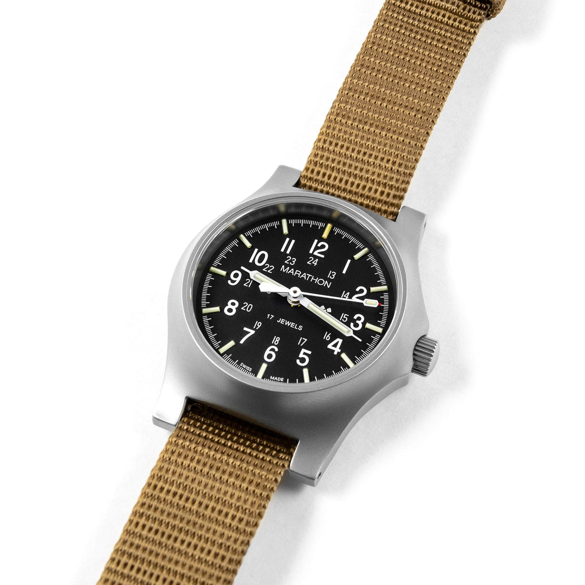 16mm - 10" Length - Ballistic Nylon Watch Band/Strap with Stainless Steel Buckle - marathonwatch | WS-NY-DTBK-16-10