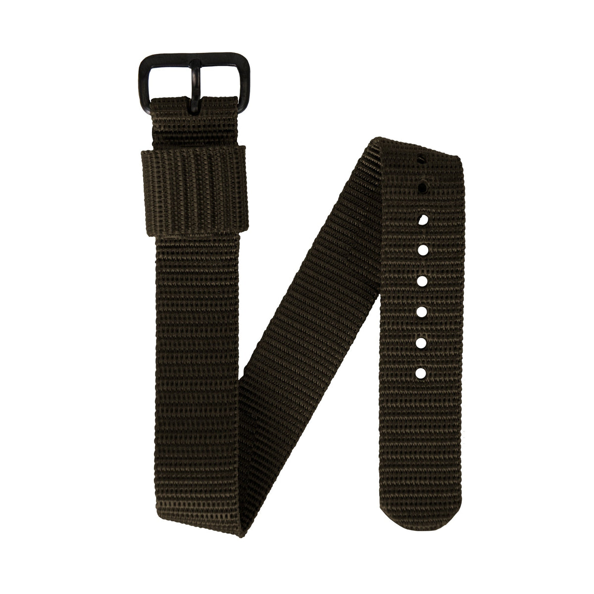 16mm - 10" Length - Ballistic Nylon Watch Band/Strap with Stainless Steel Buckle - marathonwatch | WS-NY-SGBK-16-10