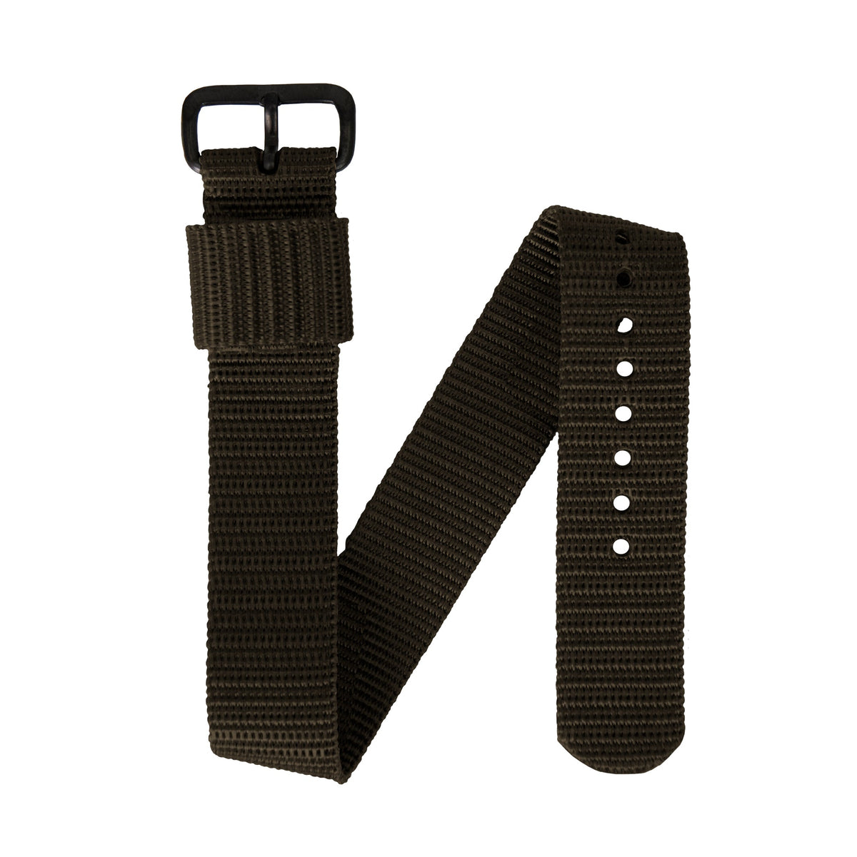 20mm - 11" Length - Ballistic Nylon Watch Band/Strap with Stainless Steel Buckle - marathonwatch