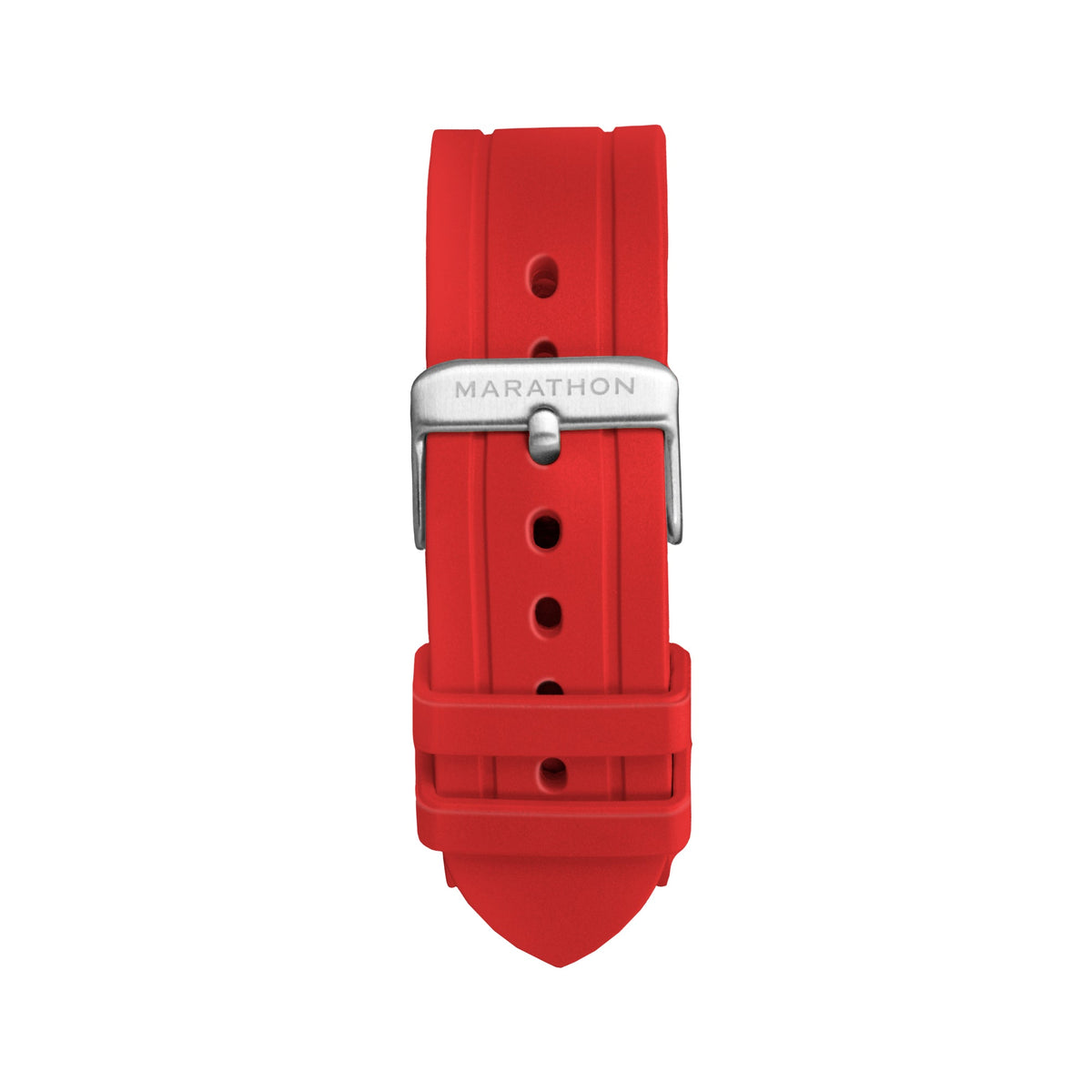 Marathon Two-Piece Rubber Dive Strap, Red, 22mm