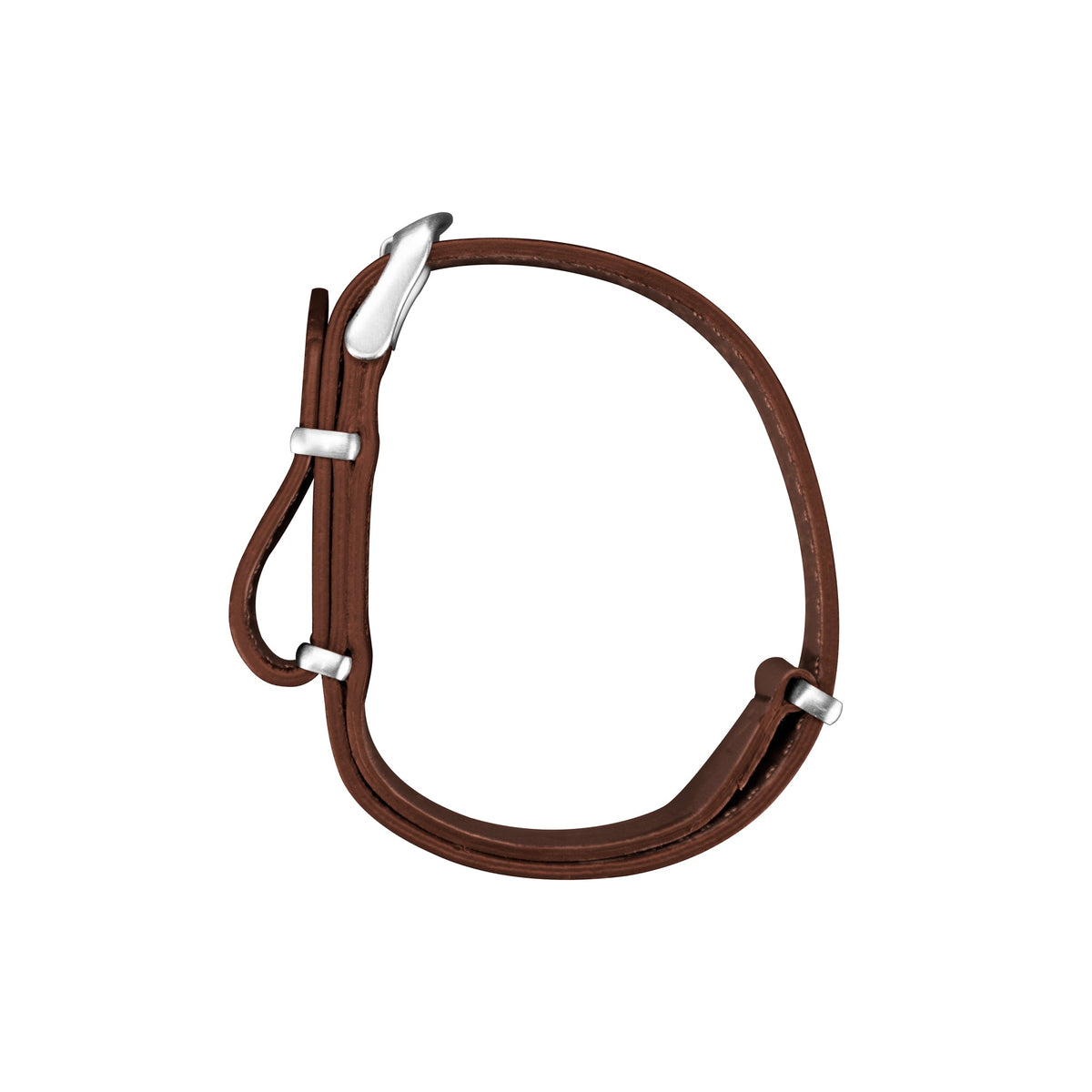 22mm Leather NATO Watch Band/Strap with Stainless Steel Square Buckle - marathonwatch