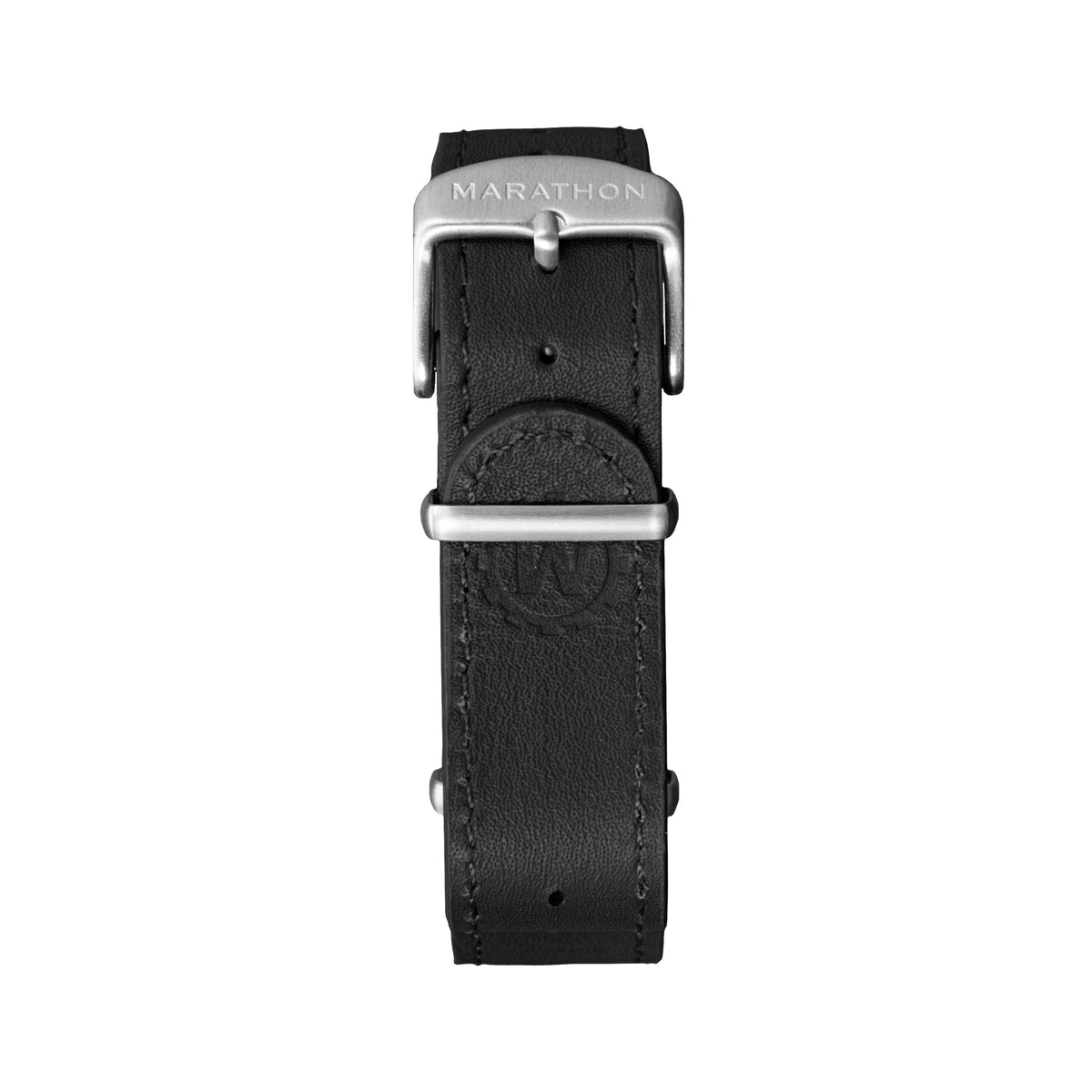 18mm black Leather DEFSTAN Strap buckle view