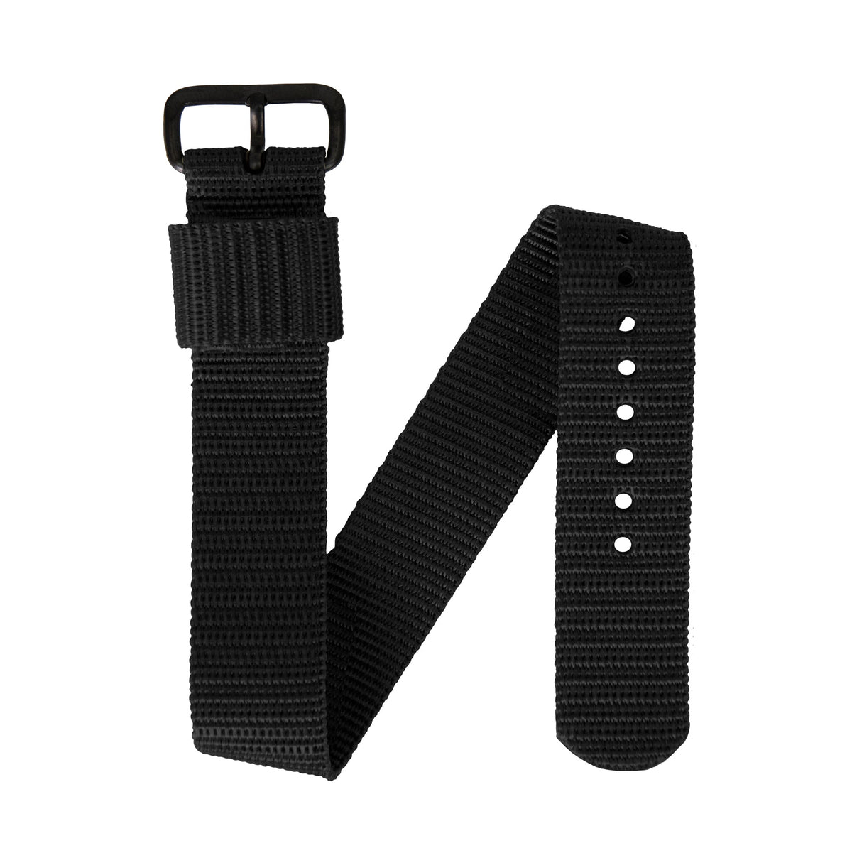 22mm - 12" Length - Ballistic Nylon Watch Band/Strap with Stainless Steel Buckle - marathonwatch