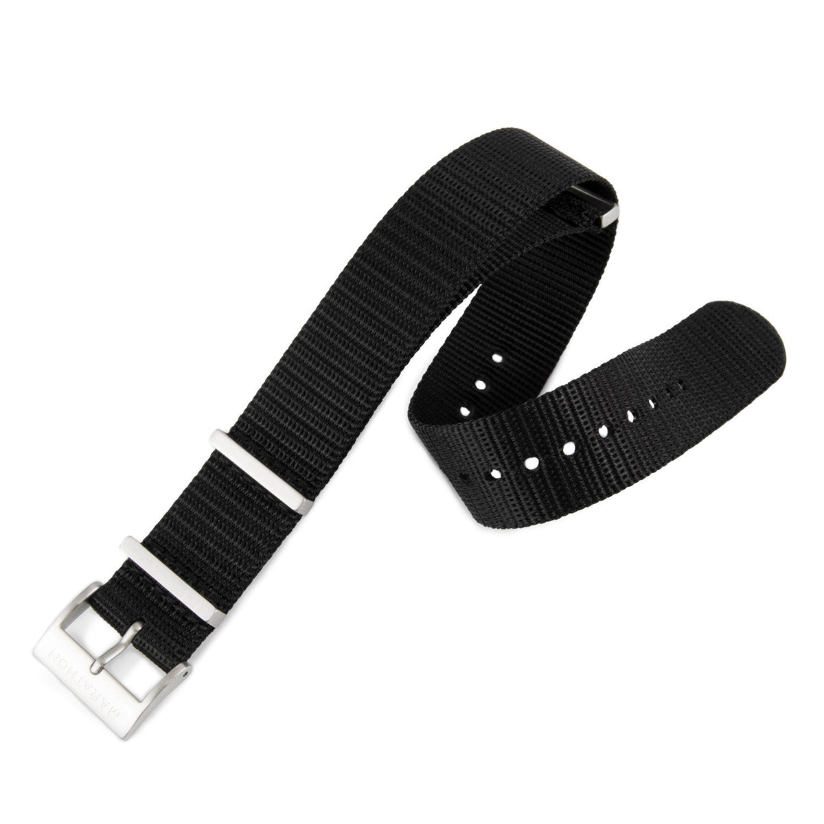 16mm Nylon NATO Watch Band/Strap with Stainless Steel Square Buckle - marathonwatch