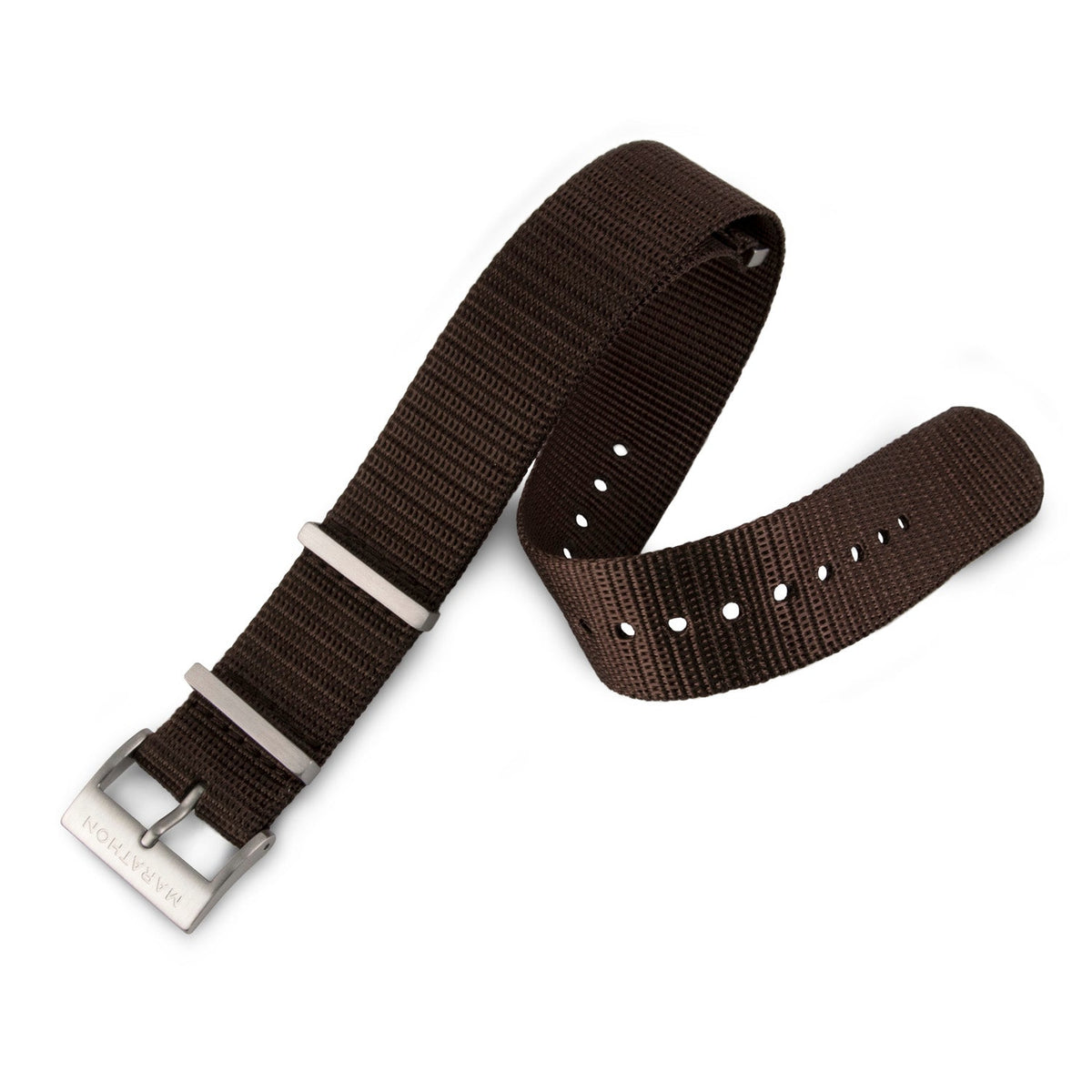 16mm Nylon NATO Watch Band/Strap with Stainless Steel Square Buckle - marathonwatch