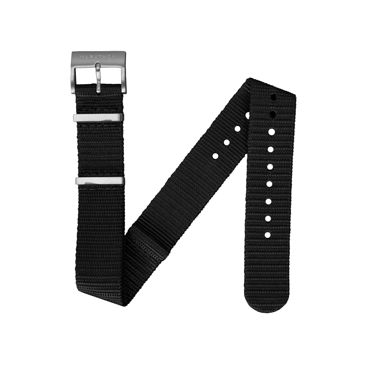 18mm Nylon NATO Watch Band/Strap with Stainless Steel Square Buckle - marathonwatch