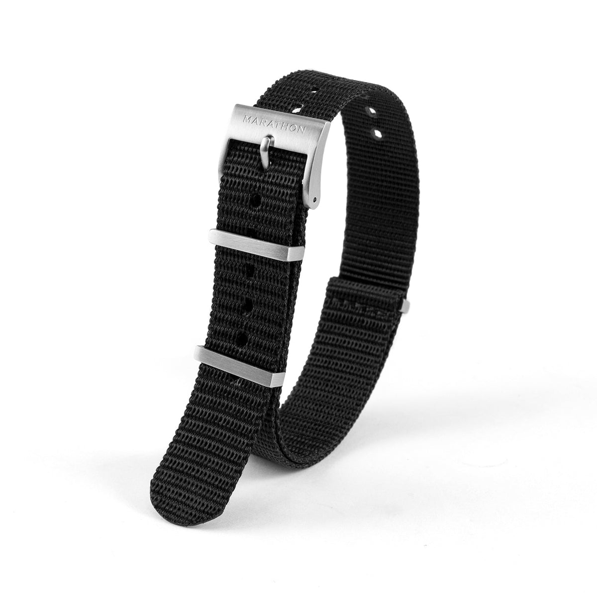 18mm Nylon NATO Watch Band/Strap with Stainless Steel Square Buckle - marathonwatch