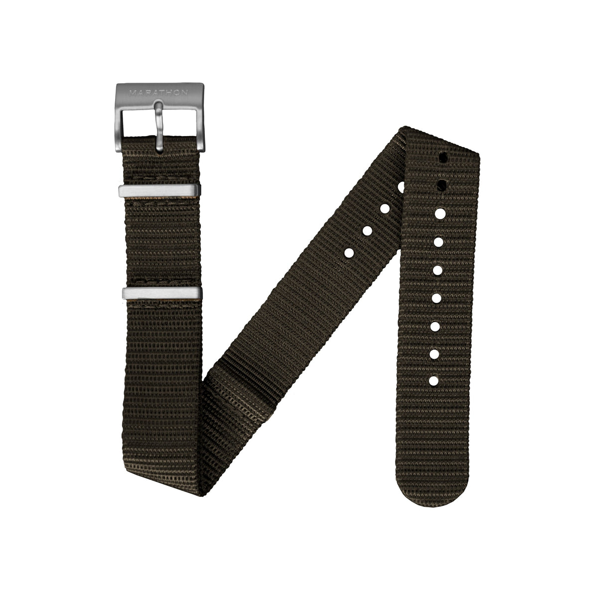 18mm Nylon NATO Watch Band/Strap with Stainless Steel Square Buckle - marathonwatch
