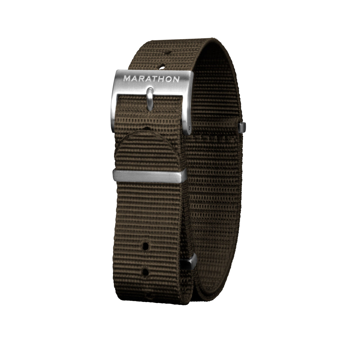 18mm Nylon NATO Watch Band/Strap with Stainless Steel Square Buckle - marathonwatch