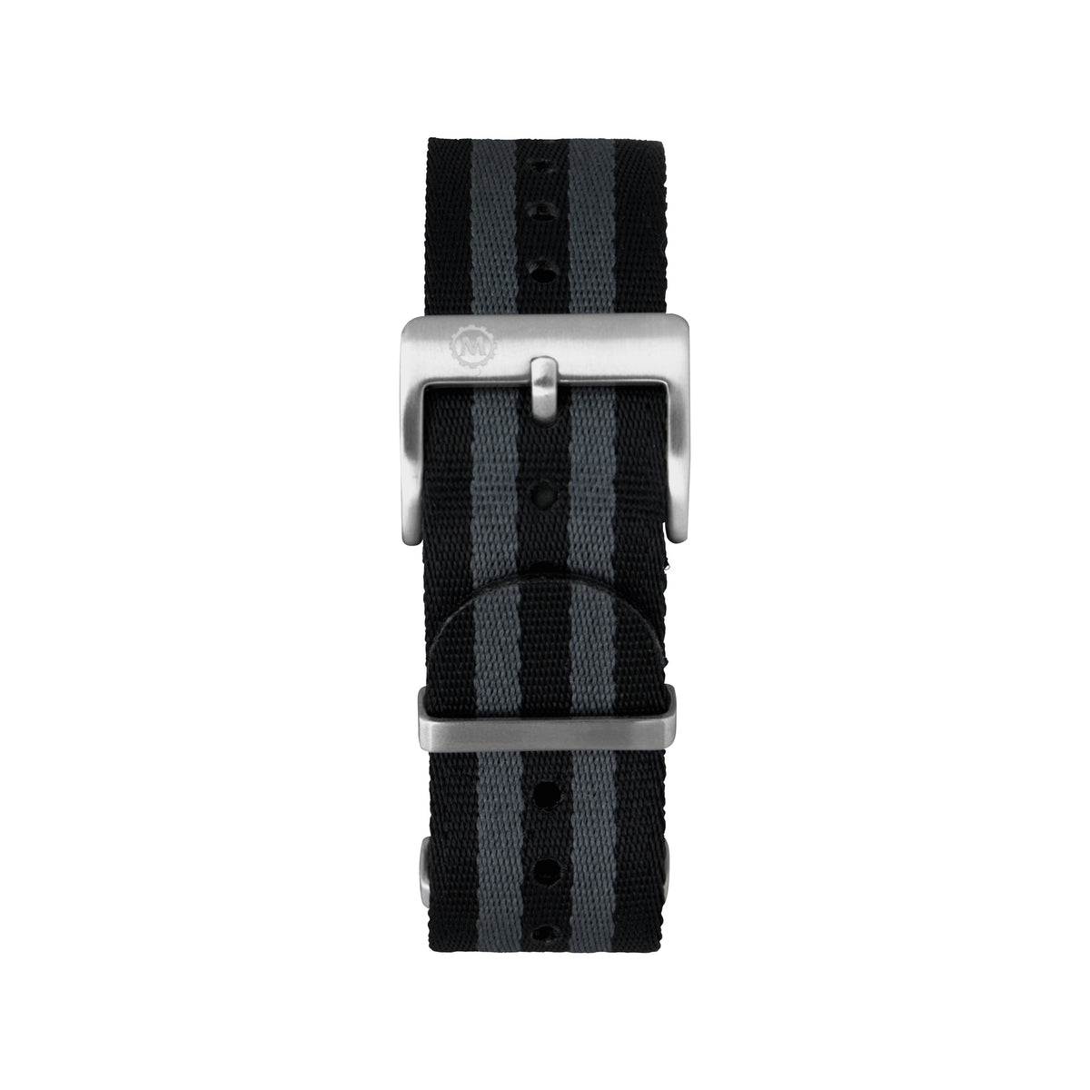 Marathon Seat-Belt Weave Nylon DEFSTAN Strap, Black & Grey, 20mm