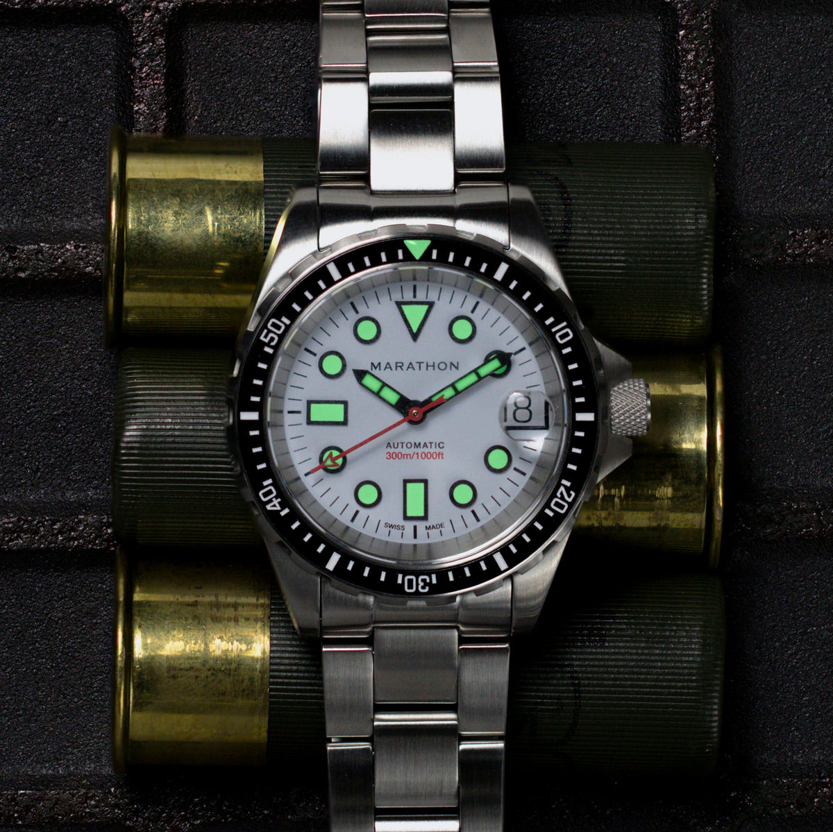 Marathon 36mm Arctic Original SAR w/ Date with Stainless Steel Bracelet (OSAR-D)