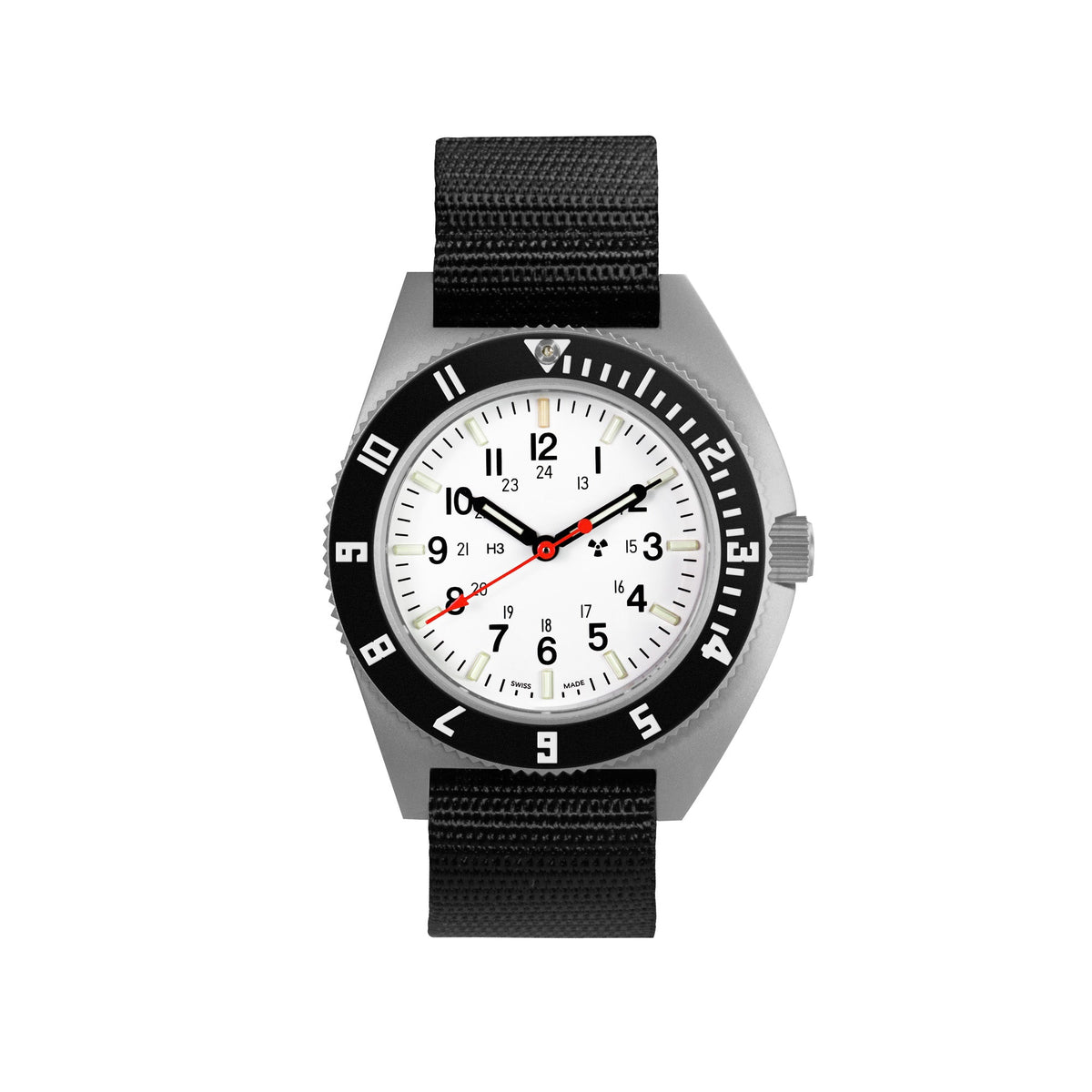 Marathon 41mm Arctic Steel Navigator (SSNAV) on Ballistic Nylon