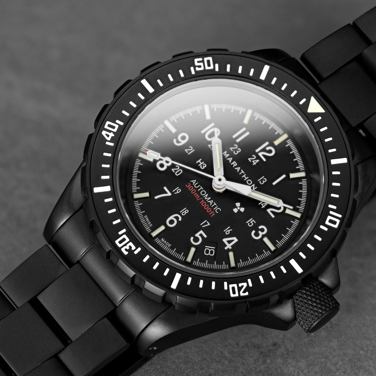 Marathon 41mm Anthracite Large Diver's Automatic (GSAR) with Stainless Steel Bracelet