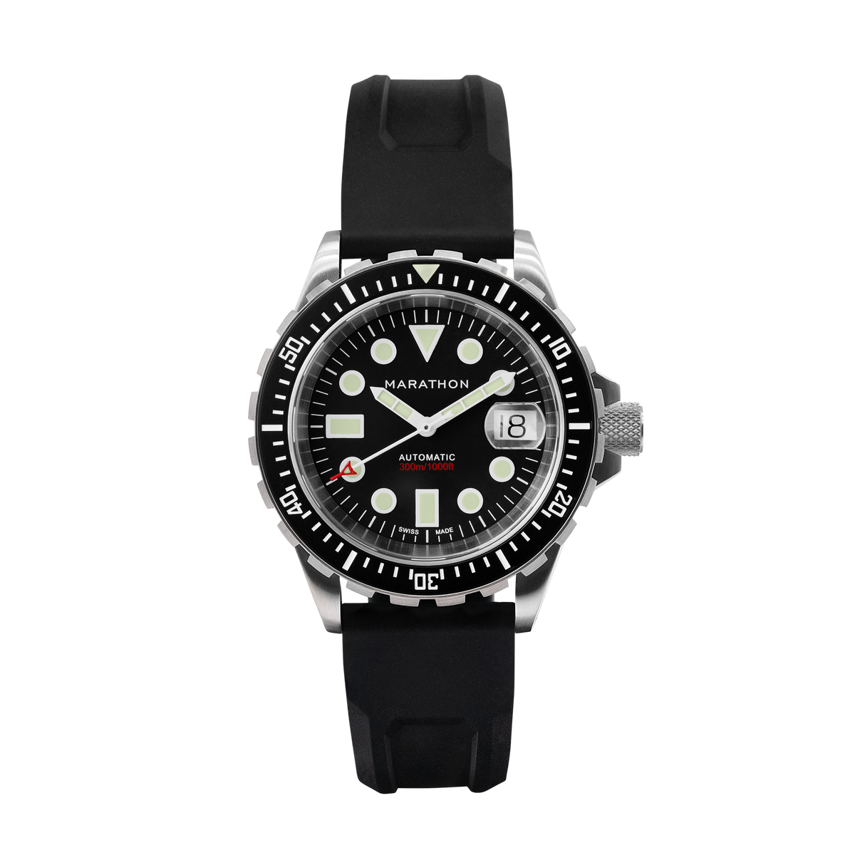 Marathon 41mm Original SAR w/ Date (OSAR-D) on 3-Piece Rubber Strap Kit