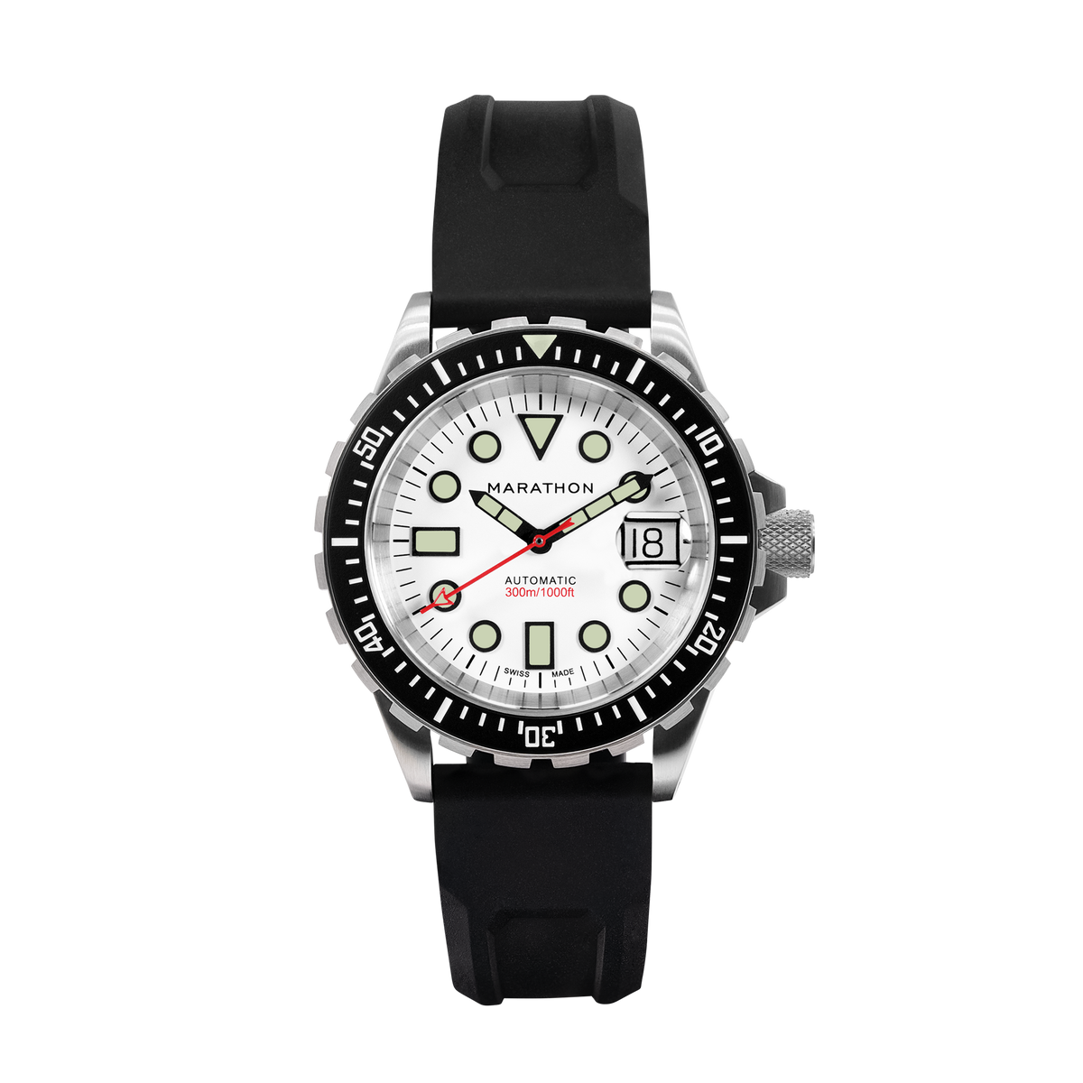 Marathon 41mm Arctic Original SAR w/ Date on 3-Piece Rubber Strap Kit (OSAR-D)