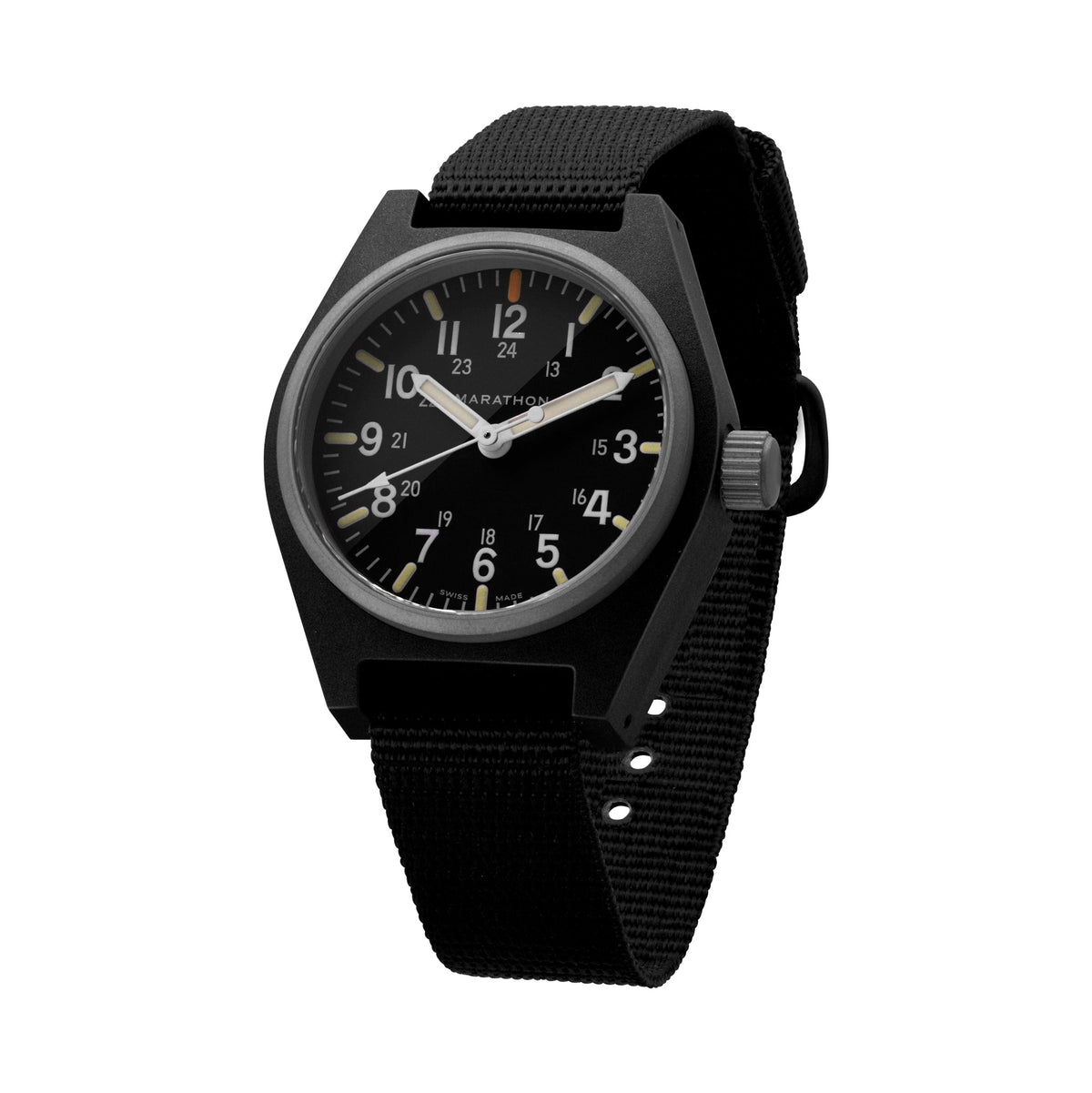 Marathon 34mm Black General Purpose Quartz with MaraGlo (GPQ)