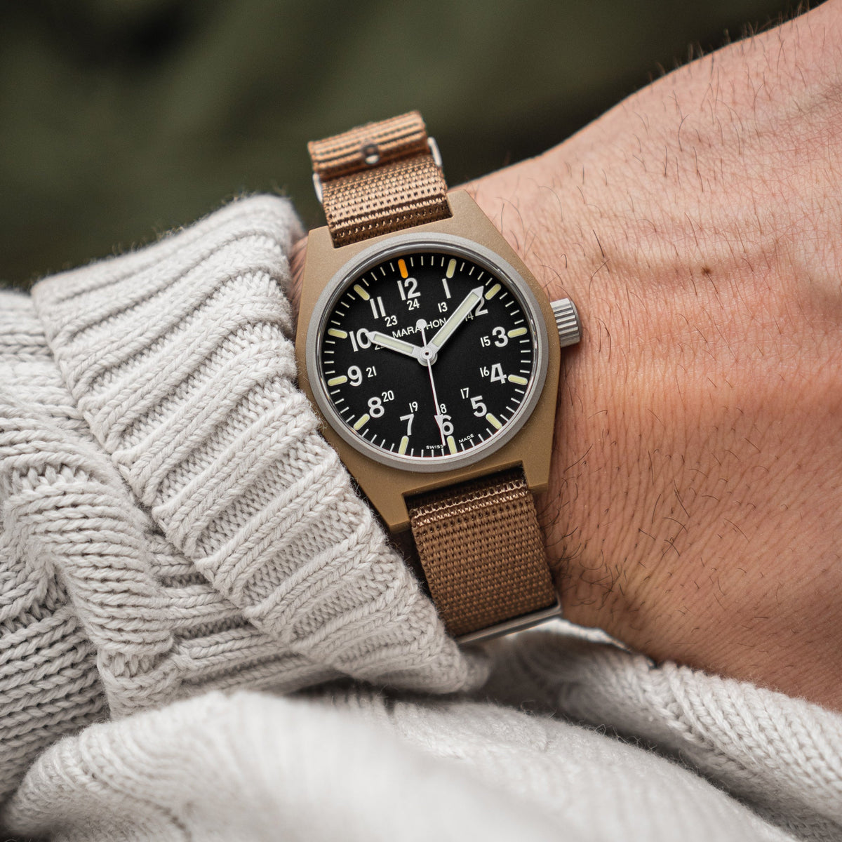 Marathon 34mm Desert Tan General Purpose Quartz with MaraGlo (GPQ)