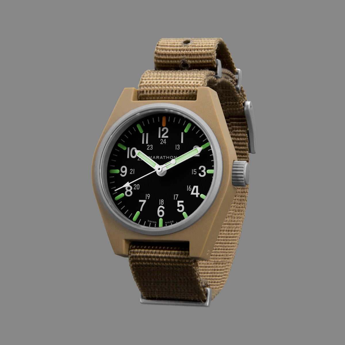 Marathon 34mm Desert Tan General Purpose Quartz with MaraGlo (GPQ)