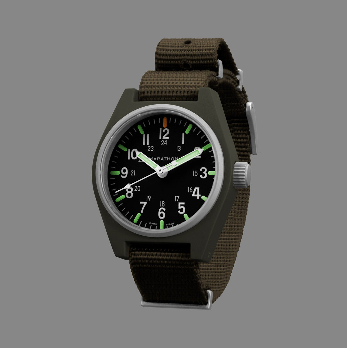 Marathon 34mm Sage Green General Purpose Quartz with MaraGlo (GPQ)