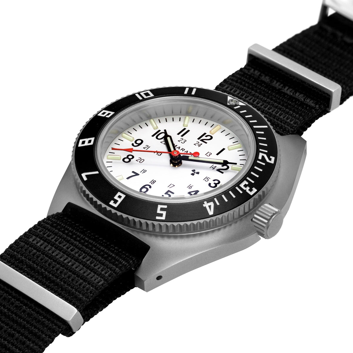 Marathon 41mm Arctic Steel Navigator w/ Date (SSNAV-D) on Nylon DEFSTAN