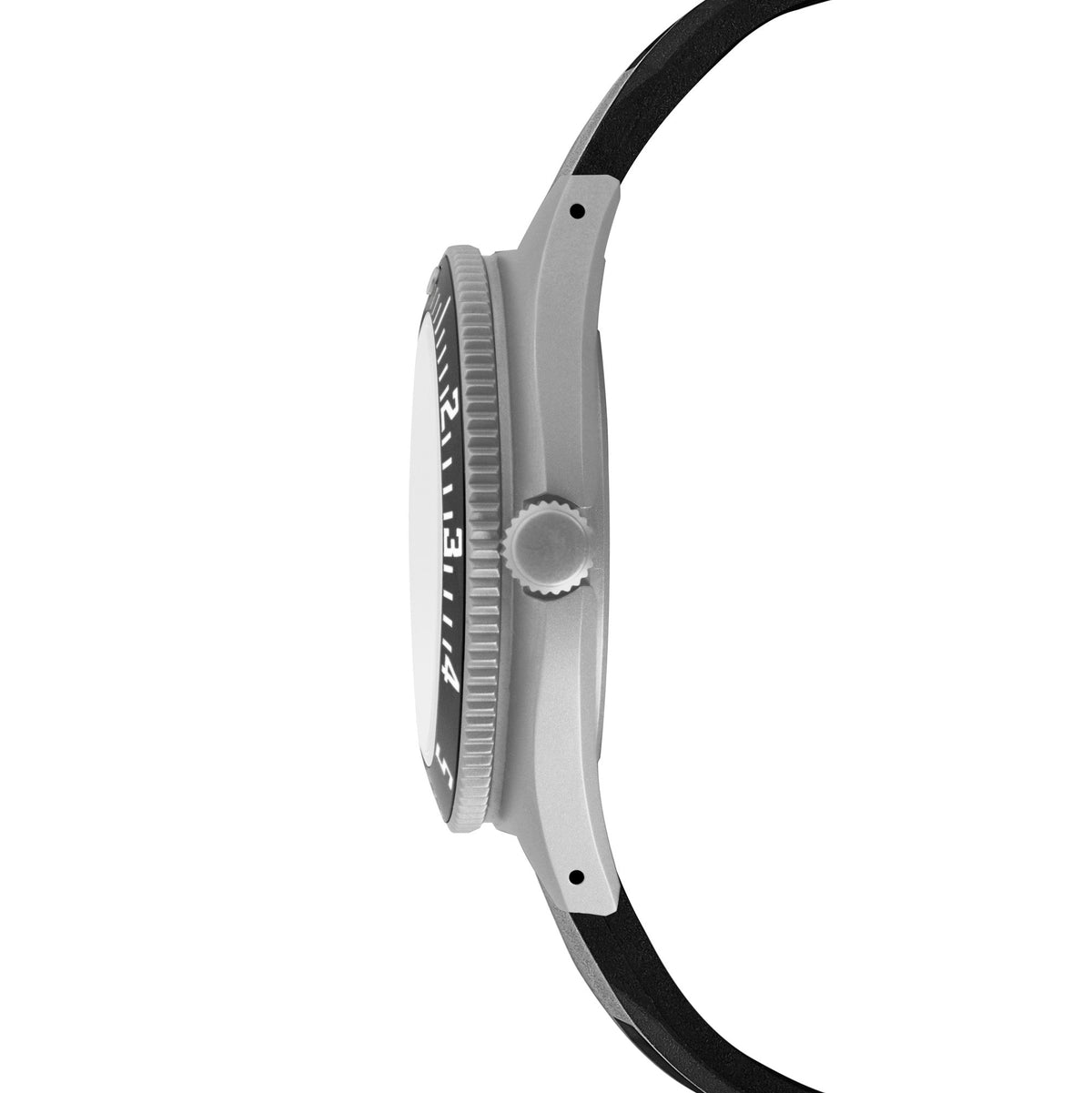 Marathon 41mm Arctic Steel Navigator w/Date (SSNAV-D) on Black 3-Piece Rubber Strap Kit