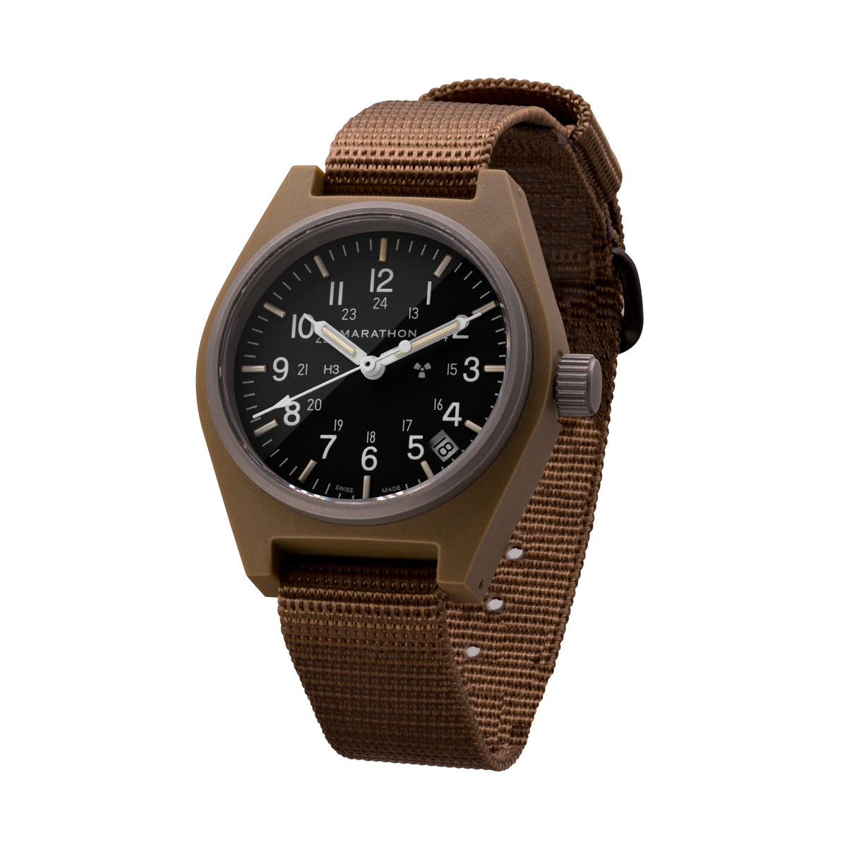 Desert Tan General Purpose Quartz with Date (GPQ) - 34mm - marathonwatch