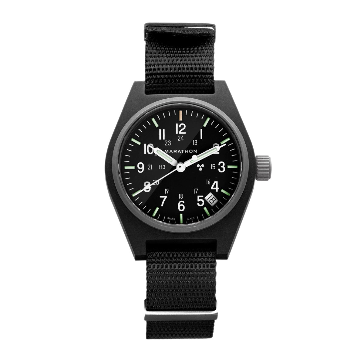 Marathon 34mm Black General Purpose Quartz with Date (GPQ-D)
