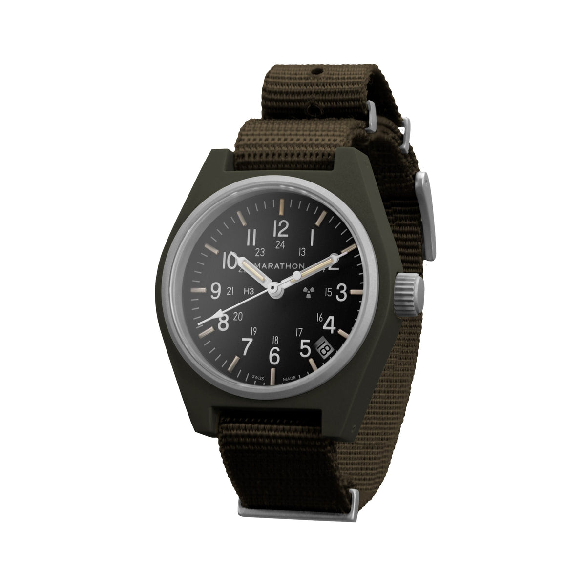 Sage Green General Purpose Quartz with Date (GPQ) No US Government Markings - 34mm - marathonwatch
