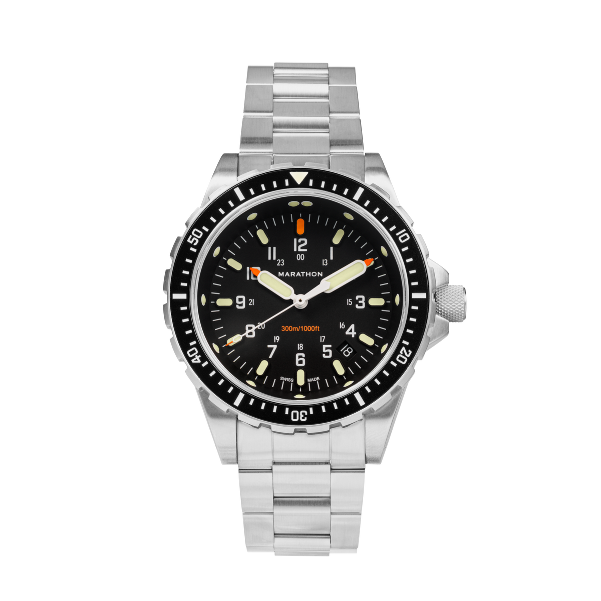 Marathon 46mm Jumbo Diver's Quartz (JSAR) with Stainless Steel Bracelet